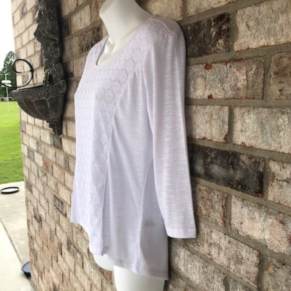 CATO HIGH LOW BLOUSE WITH LACE FRONT - Picture 2 of 11